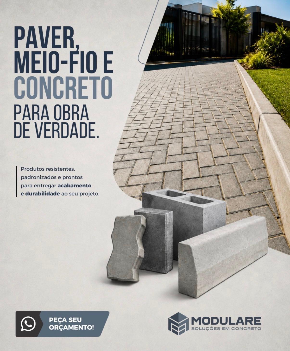 Pavers e meio-fio de concreto Modulare em Rondonópolis-MT